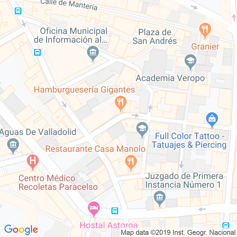 Código Postal calle Garcia Lesmes en Valladolid
