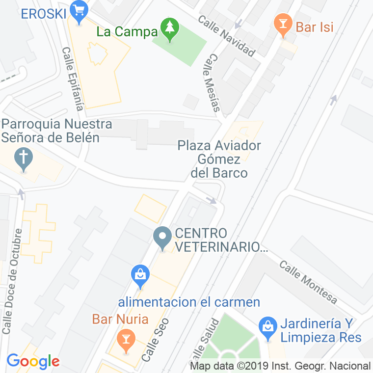 Código Postal calle Aviador Gomez Del Barco, plaza en Valladolid