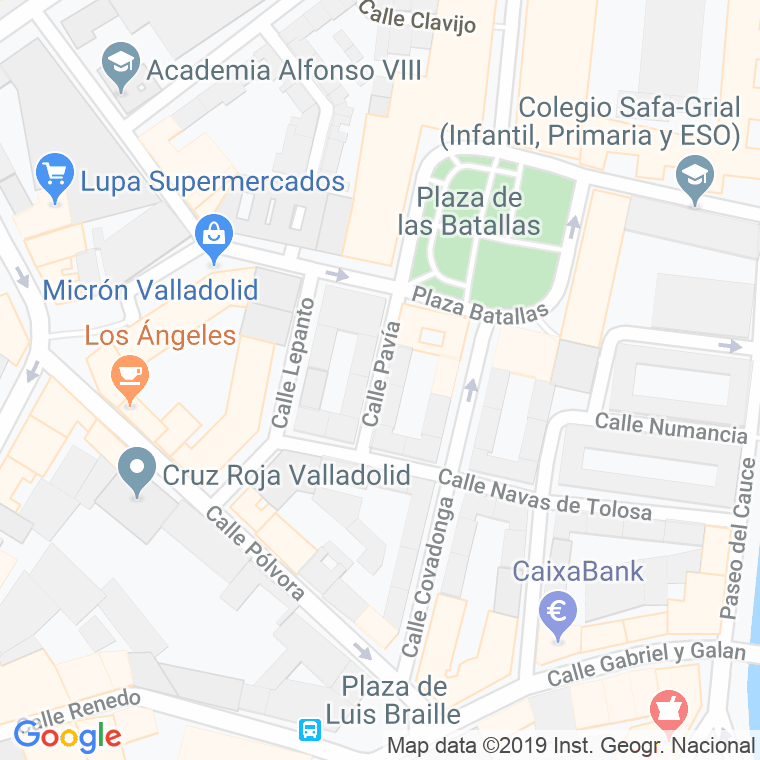 Código Postal calle Pavia en Valladolid