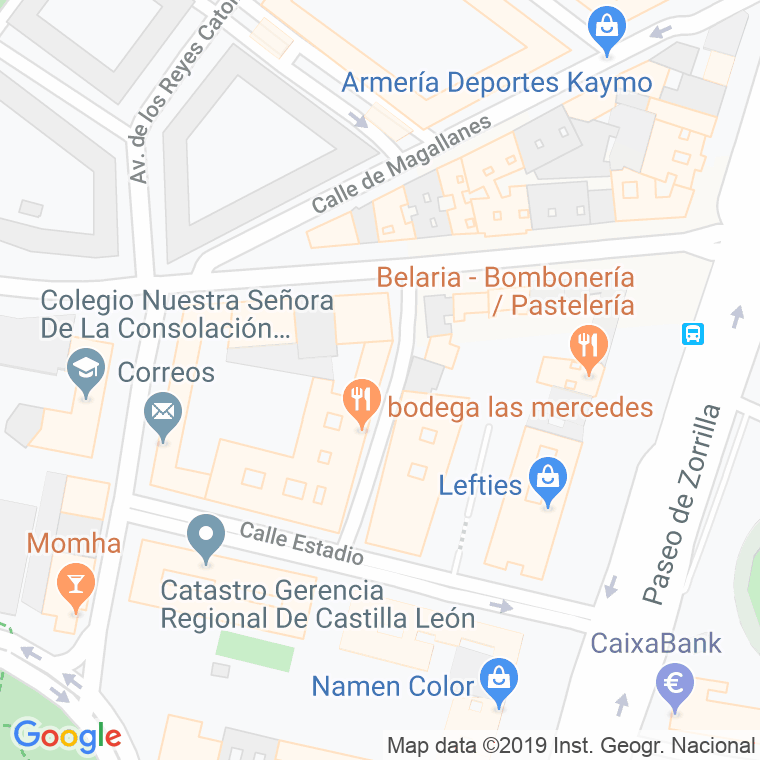 Código Postal calle Mercedes en Valladolid