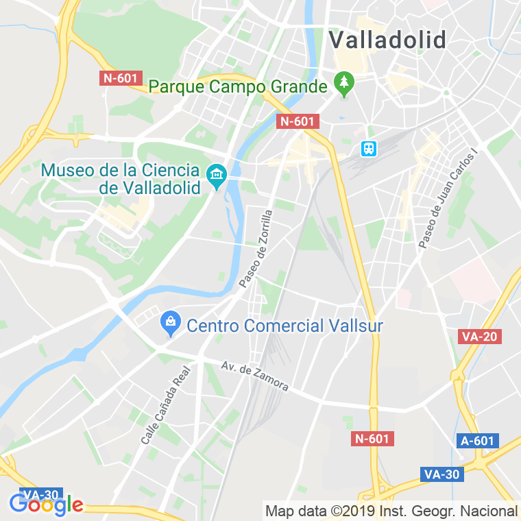 Código Postal calle Zorrilla, paseo (Pares Del 2 Al 196) en Valladolid