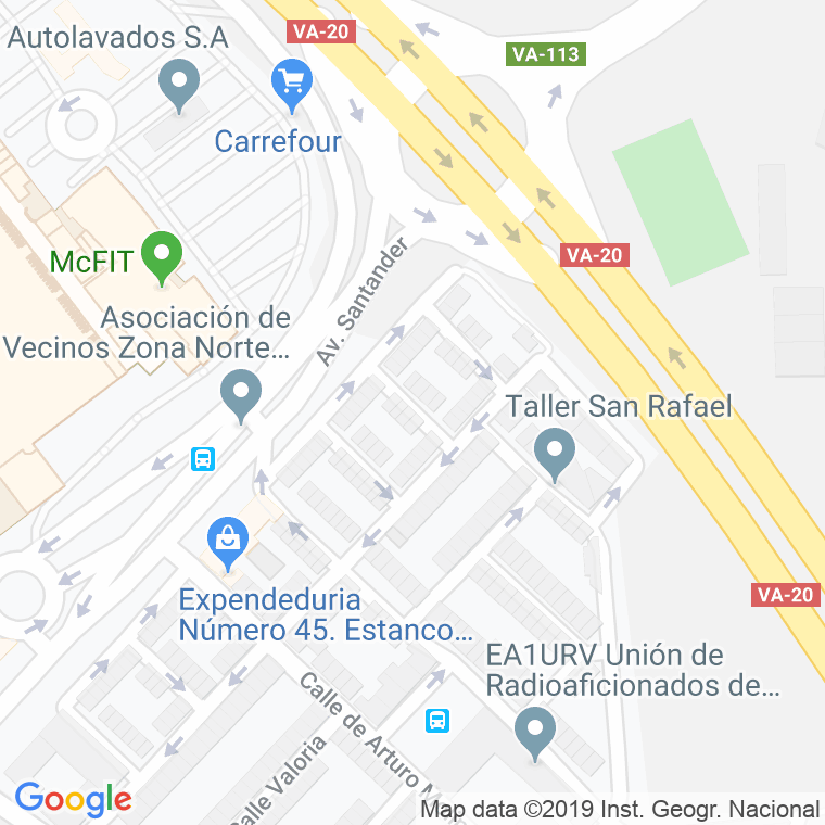 Código Postal calle Fuente De Los Angeles en Valladolid