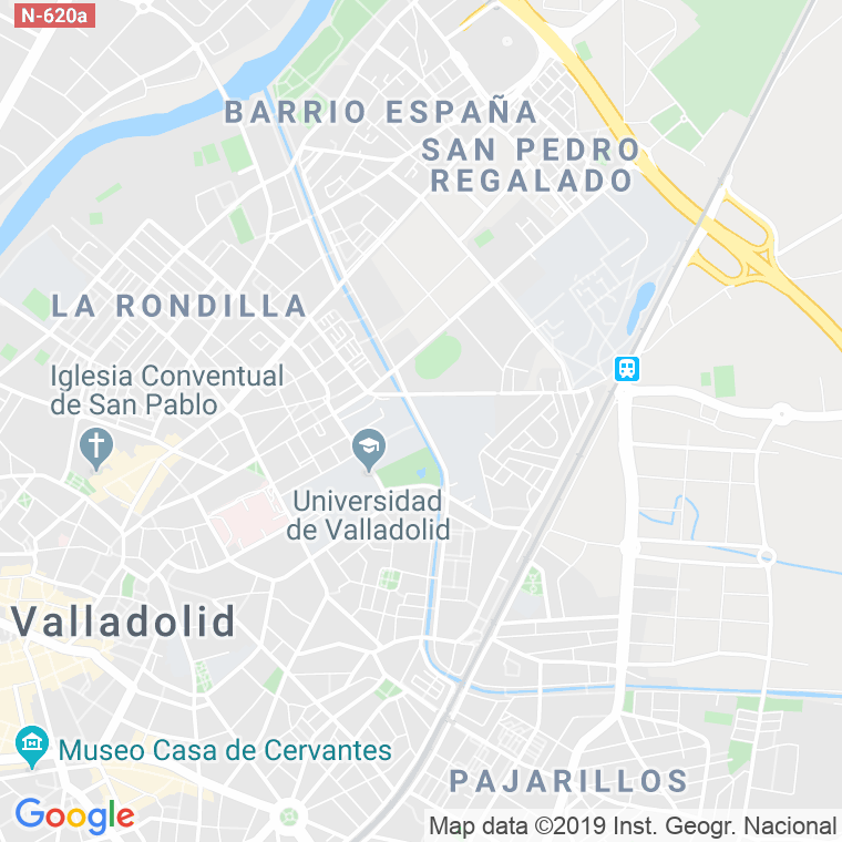 Código Postal calle Cauce, paseo (Pares Del 86 Al Final) en Valladolid