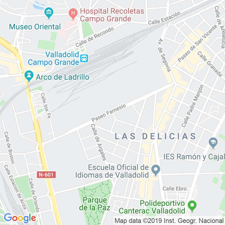 Código Postal calle Farnesio, paseo en Valladolid
