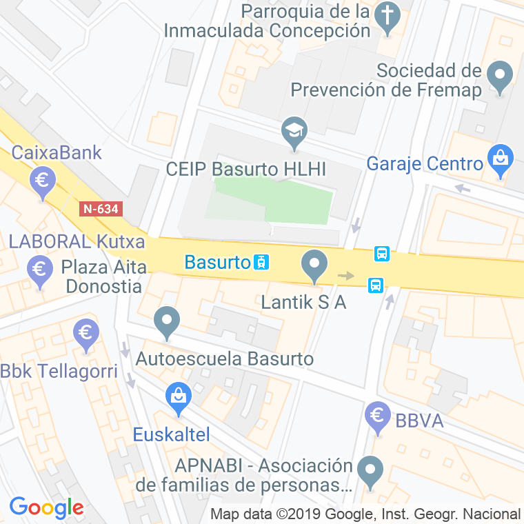 Código Postal calle Basurtuko Geltokia en Bilbao