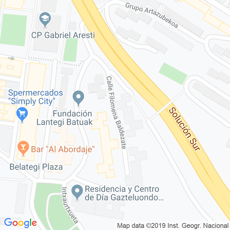 Código Postal calle Filomena Baldezate en Bilbao