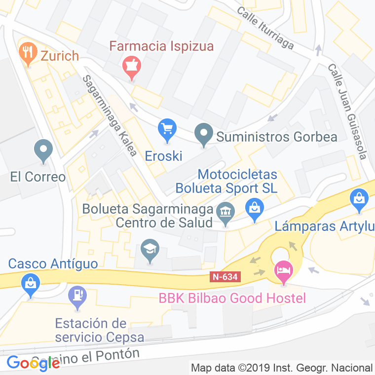 Código Postal calle Pintor Angel Larroque en Bilbao