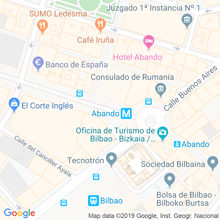Código Postal calle Banco De Bilbao en Bilbao