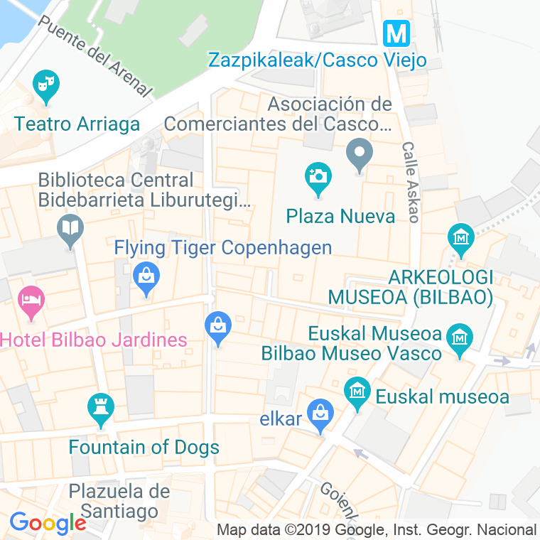 Código Postal calle Goikolau Cueva en Bilbao