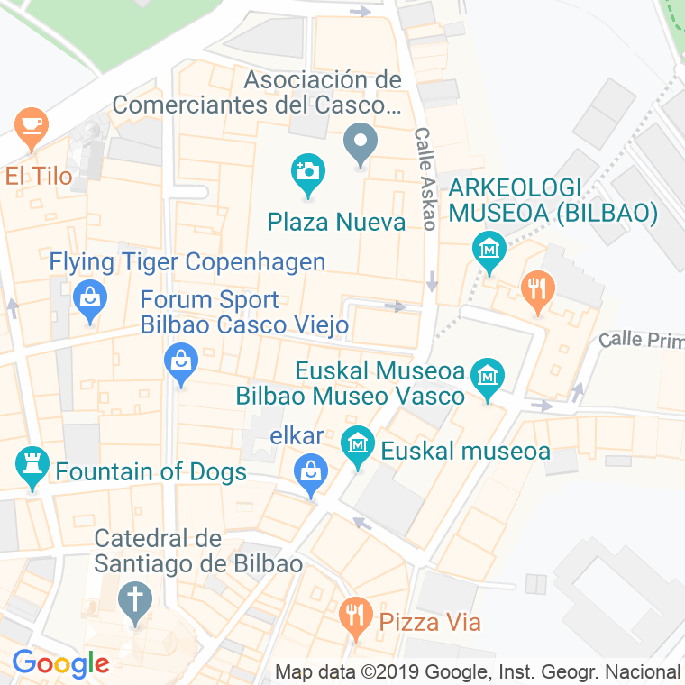 Código Postal calle Sombrereria en Bilbao