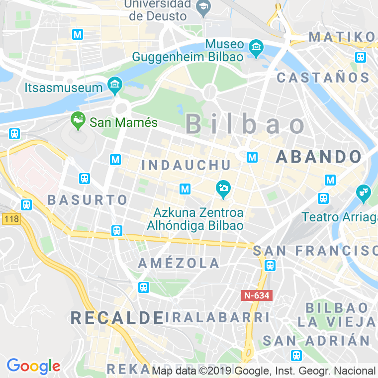 Código Postal calle Urquijo, alameda (Impares Del 1 Al 33)  (Pares Del 2 Al 24) en Bilbao