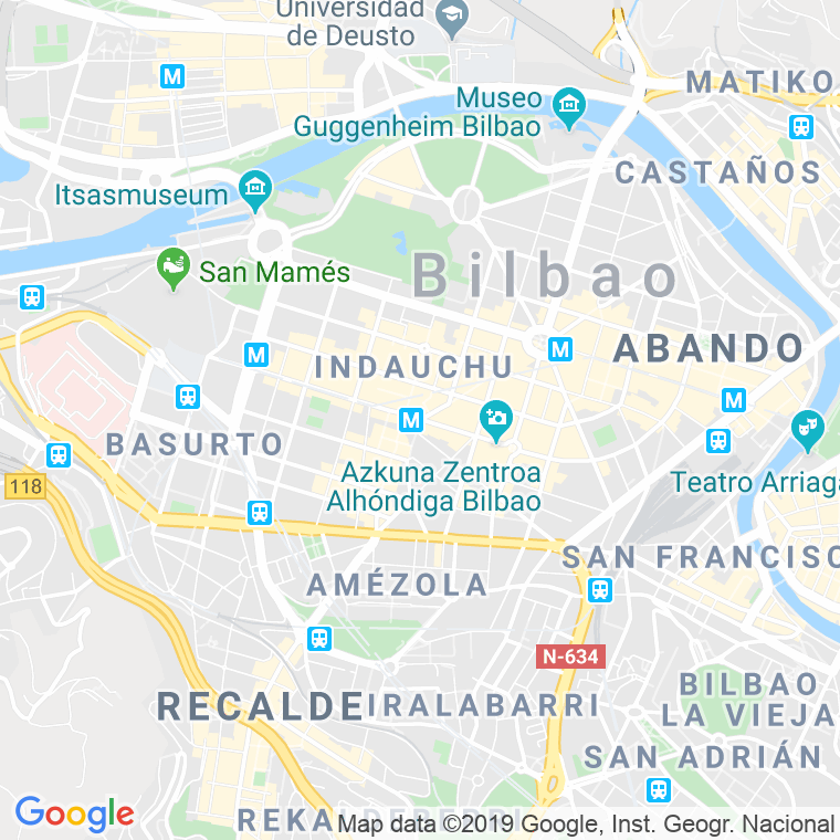 Código Postal calle Urquijo, alameda (Impares Del 61 Al 63) en Bilbao