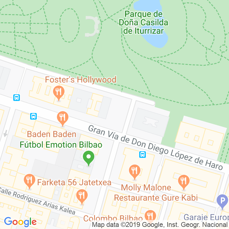 Código Postal calle Parque Dario Regoyos en Bilbao