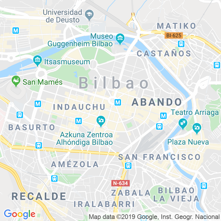 Código Postal calle Recalde, alameda (Impares Del 35 Al 37)  (Pares Del 40 Al 48) en Bilbao