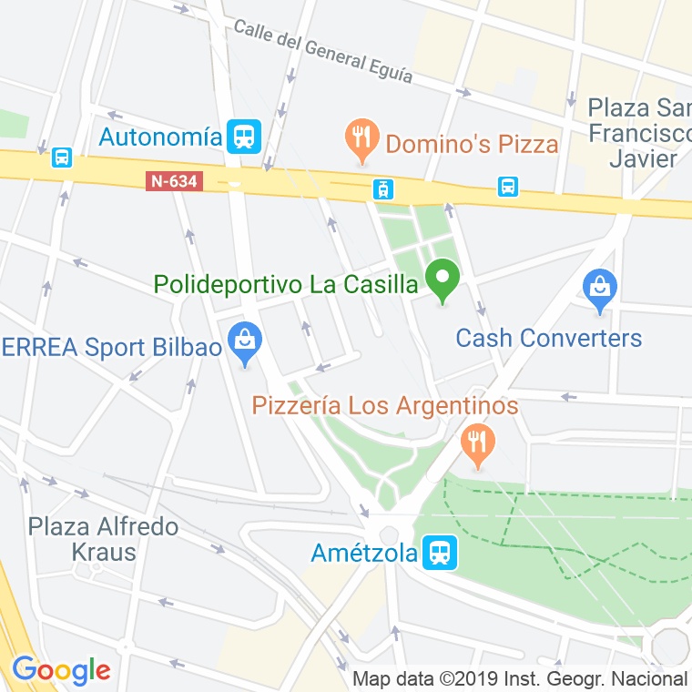 Código Postal calle Pintores Zubiaurre en Bilbao