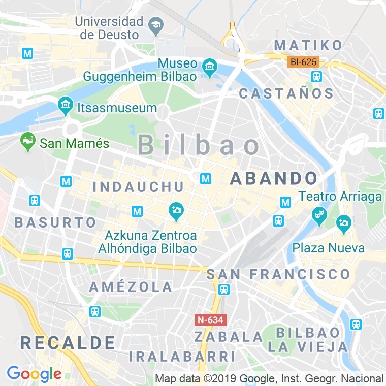 Código Postal calle Recalde, alameda (Impares Del 63 Al Final)  (Pares Del 68 Al Final) en Bilbao