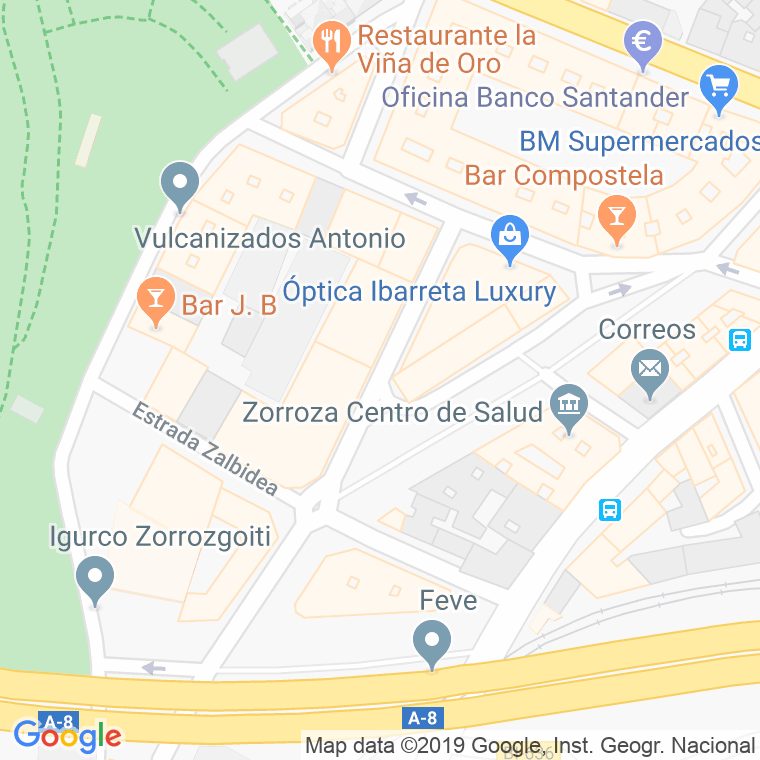 Código Postal calle Parroco Vicente Zabala en Bilbao