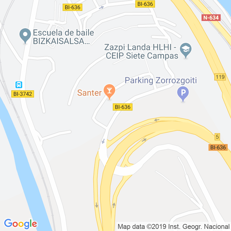 Código Postal calle Zazpi Landa, carretera en Bilbao
