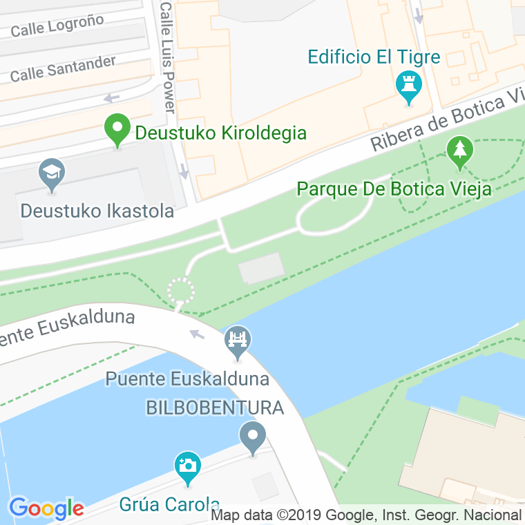 Código Postal calle Botika Zaharra, erribera en Bilbao
