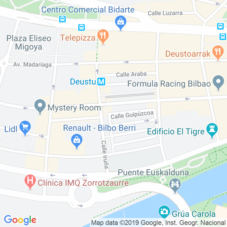 Código Postal calle Gipuzkoa en Bilbao