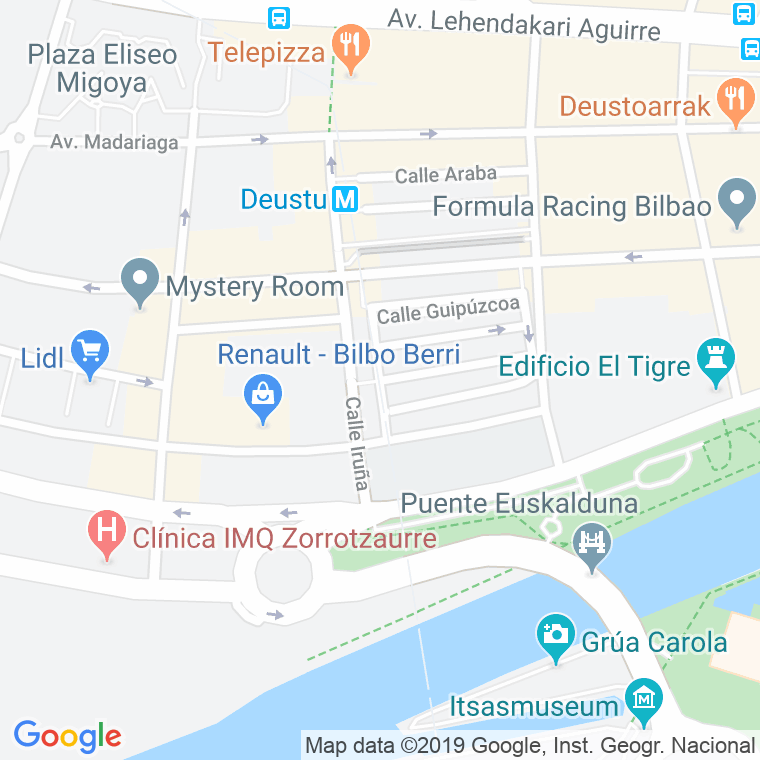 Código Postal calle Santander en Bilbao