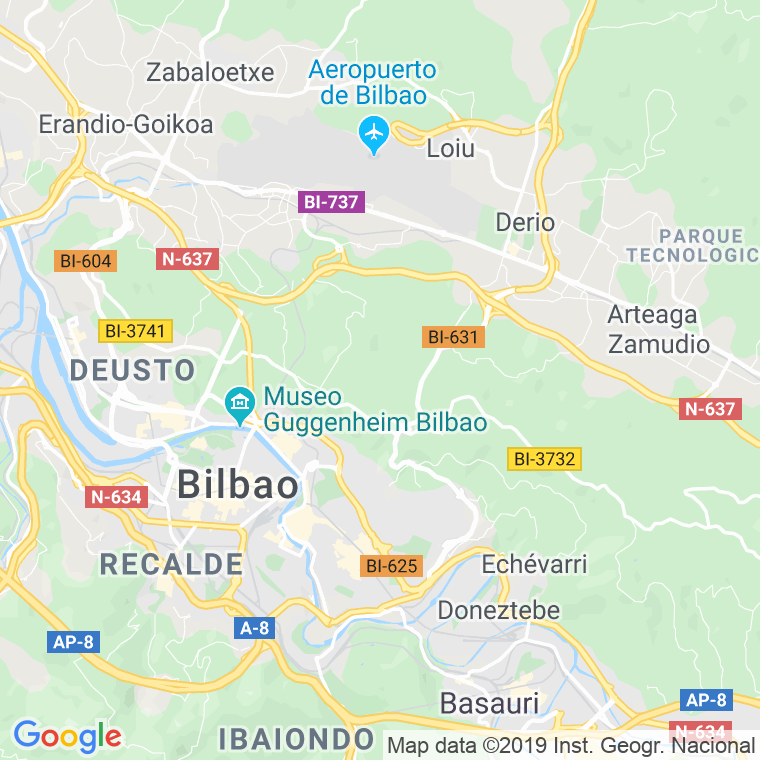 Código Postal calle Errokondo en Bilbao