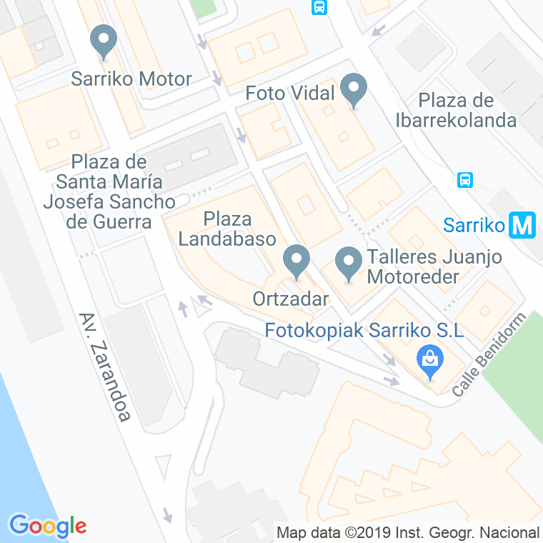 Código Postal calle Landabaso, plaza en Bilbao