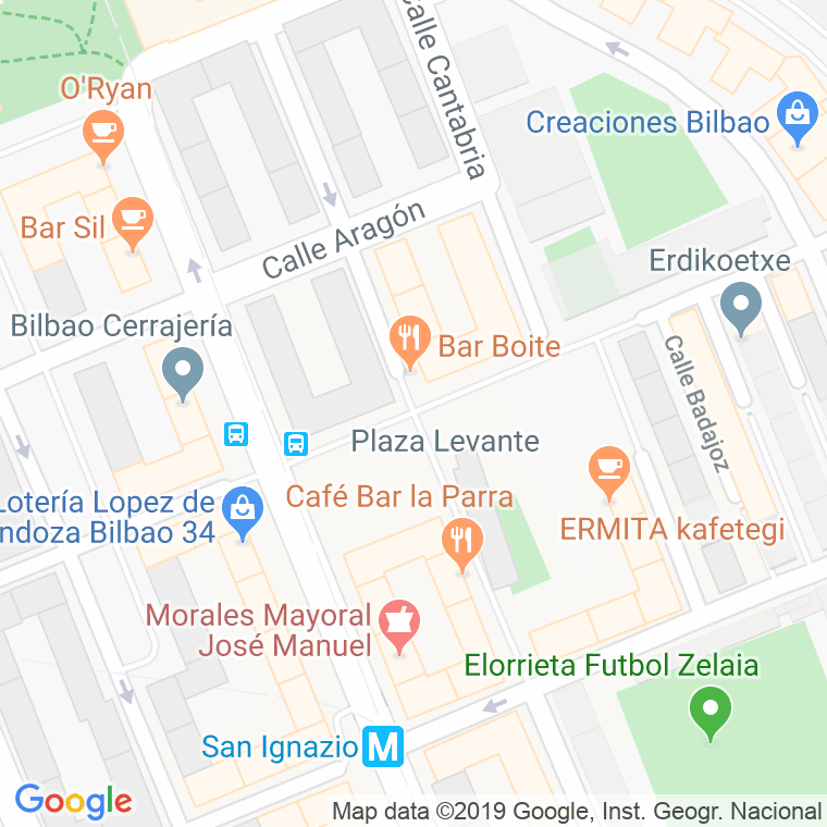 Código Postal calle Levante, plaza en Bilbao