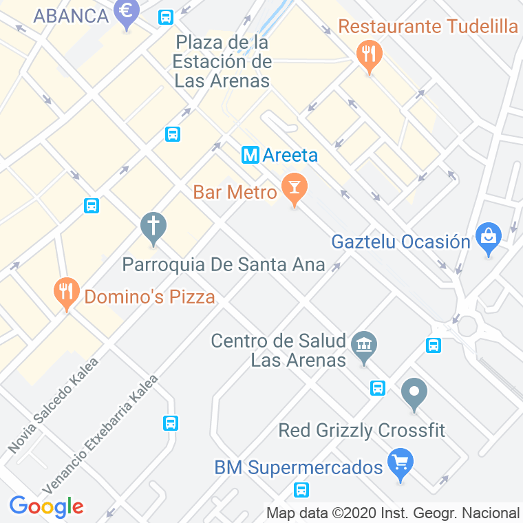 Código Postal calle Bidebarrieta en Las Arenas