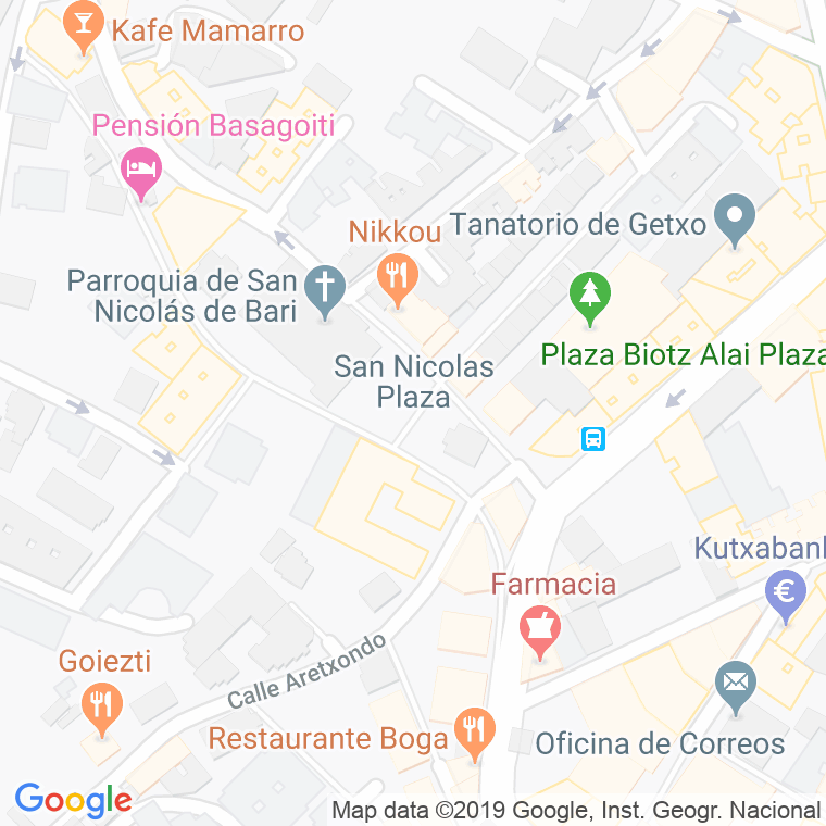Código Postal calle San Nicolas, plaza (Impares Del 1 Al Final)  (Pares Del 2 Al Final) en Algorta