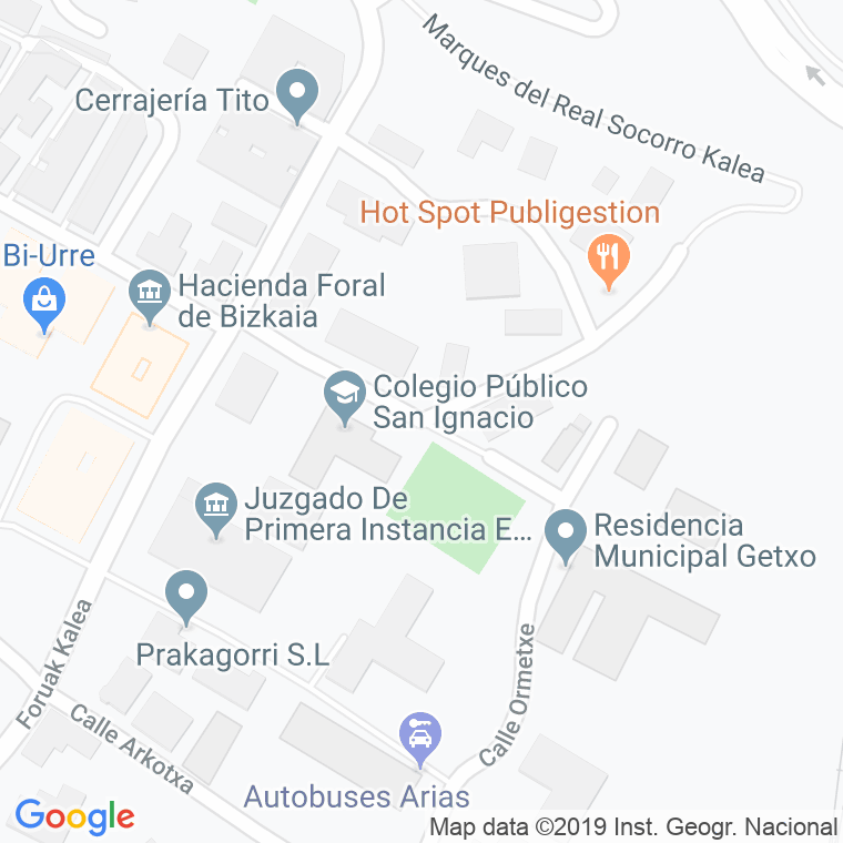 Código Postal calle Miguel Beascoa en Algorta