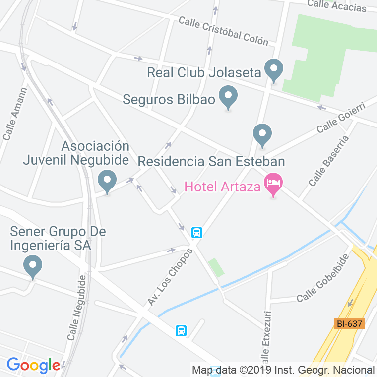 Código Postal calle Zumardia, alameda en Algorta