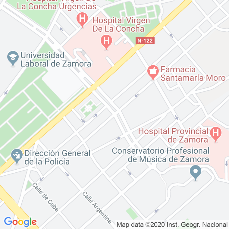 Código Postal calle Nuñez De Balboa   (Impares Del 47 Al Final)  (Pares Del 46 Al Final) en Zamora