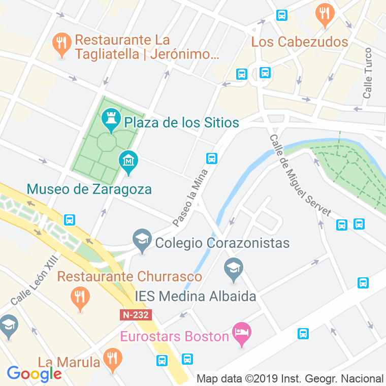Código Postal calle Mina, paseo en Zaragoza
