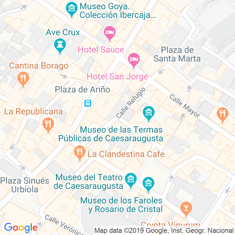 Código Postal calle Refugio en Zaragoza