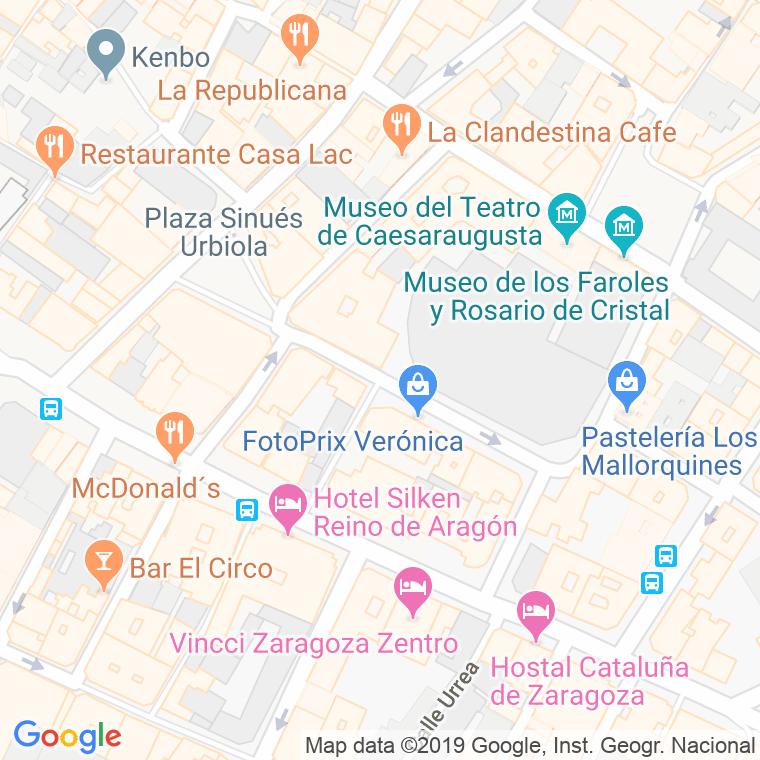 Código Postal calle Veronica, plaza en Zaragoza