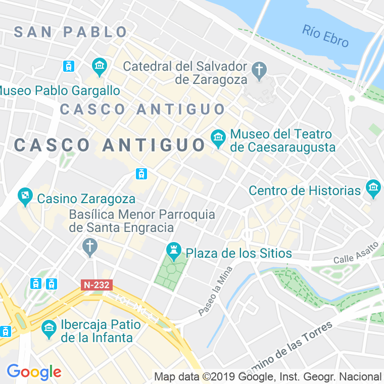 Código Postal calle Coso   (Pares Del 120 Al Final) en Zaragoza