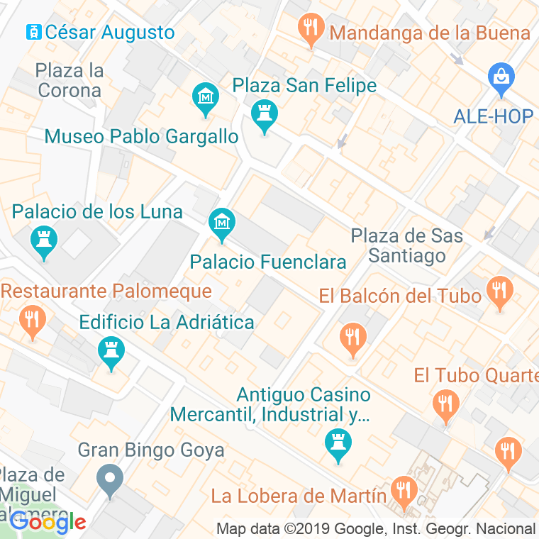 Código Postal calle Fuenclara en Zaragoza