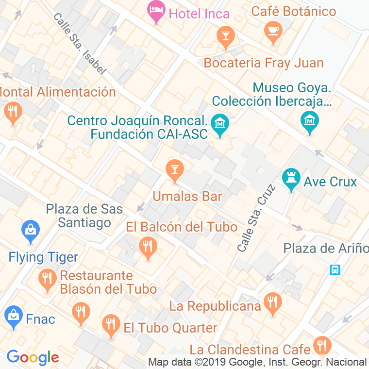 Código Postal calle Jussepe Martinez en Zaragoza