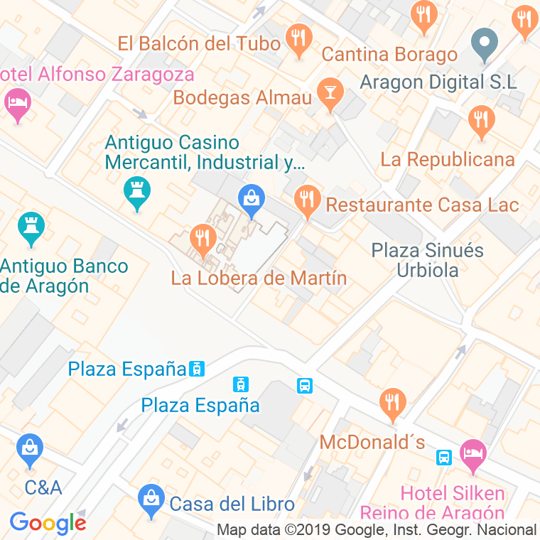 Código Postal calle Martires en Zaragoza