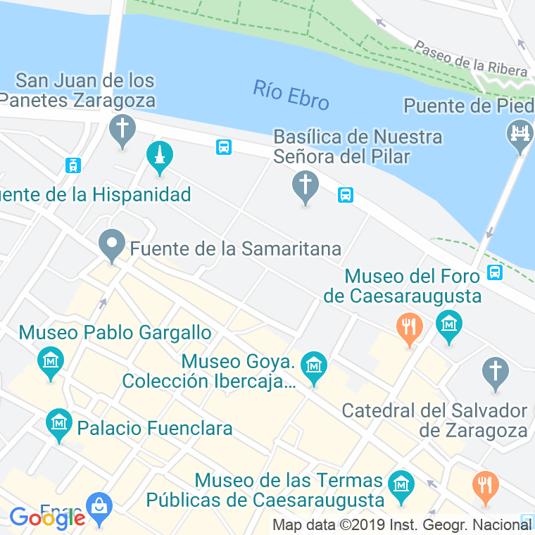 Código Postal calle Nuestra Señora Del Pilar, plaza en Zaragoza