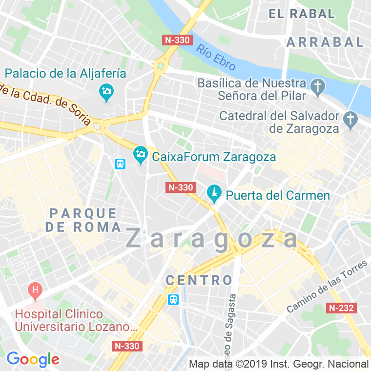 Código Postal calle Diputados, Los   (Impares Del 11 Al Final)  (Pares Del 2 Al Final) en Zaragoza