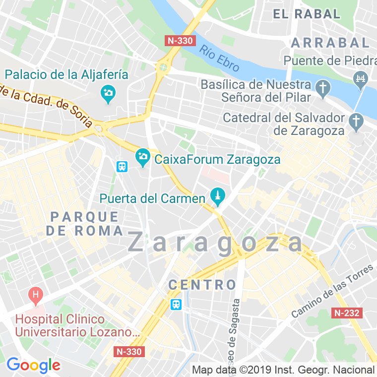 Código Postal calle Teniente Coronel Pueyo en Zaragoza