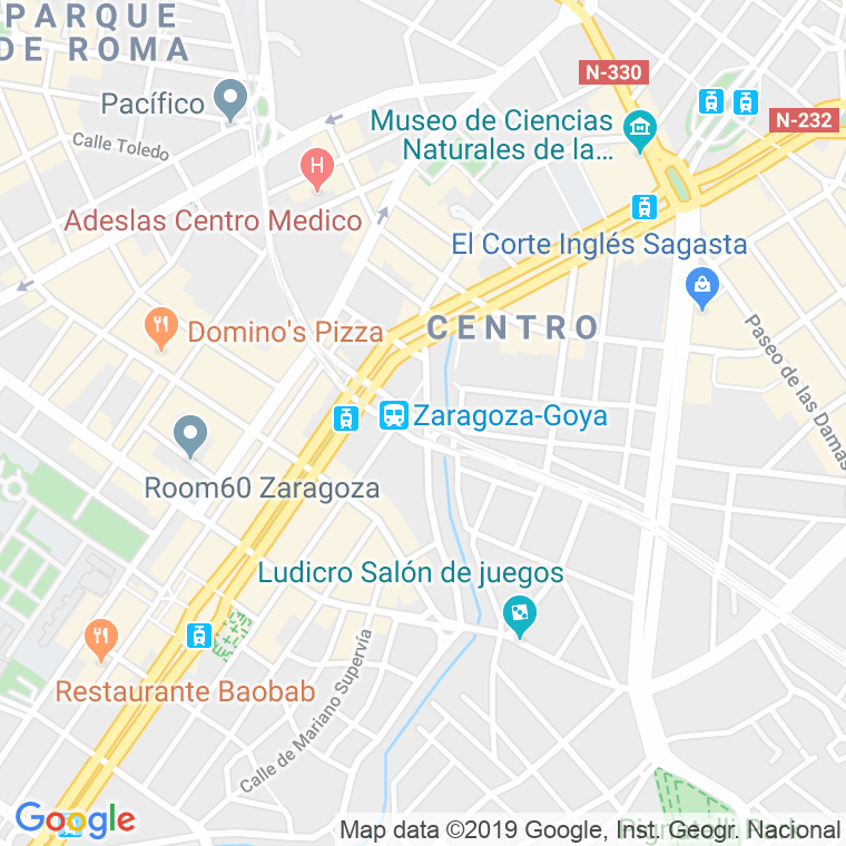 Código Postal calle Goya, avenida (Impares Del 57 Al Final)  (Pares Del 56 Al Final) en Zaragoza
