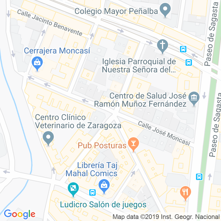 Código Postal calle Jose Moncasi en Zaragoza