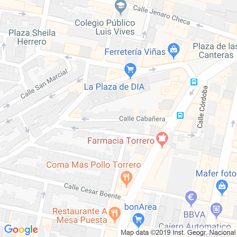 Código Postal calle Cabañera en Zaragoza