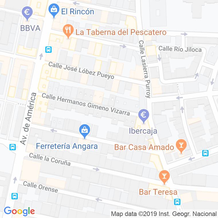 Código Postal calle Gimeno Vizarra en Zaragoza