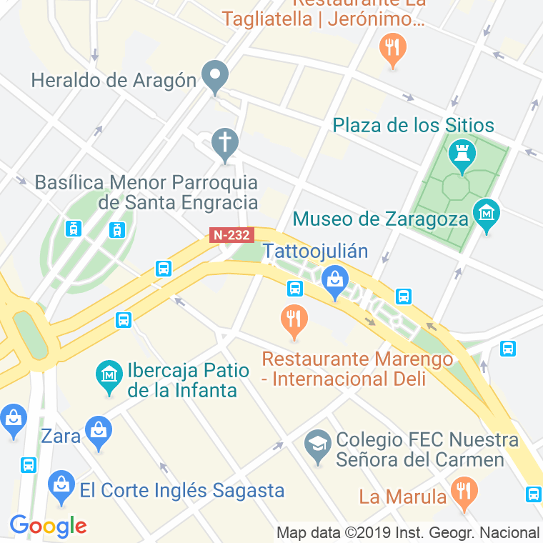 Código Postal calle Constitucion, paseo (Pares Del 2 Al Final) en Zaragoza