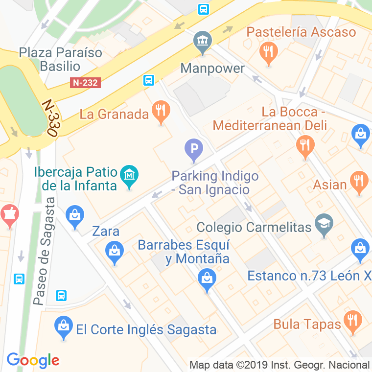 Código Postal calle San Ignacio De Loyola en Zaragoza