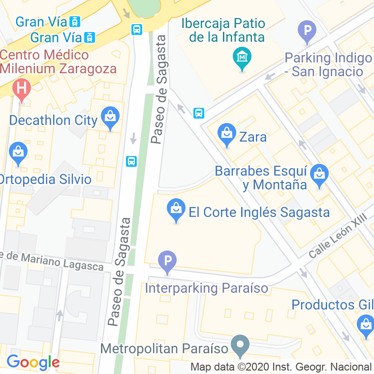 Código Postal calle Sasera, glorieta en Zaragoza